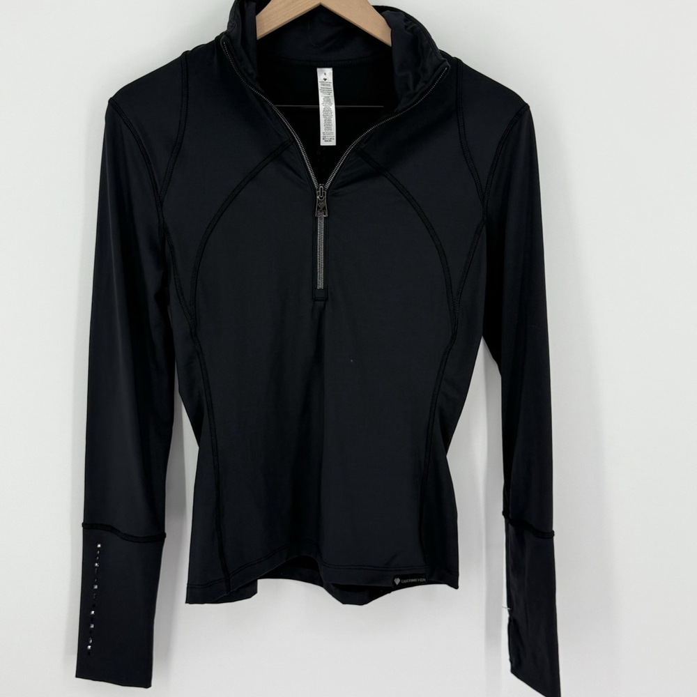 Obermeyer Anya Black 1/2 Zip Top Black Swarovski Crystals Women’s Size Small